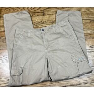 Vintage Y2K Oakley Cargo Pants Men's 36x32 Straight Leg Flat Front Pockets Khaki